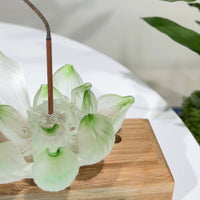 Lotus Serenity · Green Liuli Lotus Incense Holder