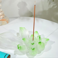 Lotus Serenity · Green Liuli Lotus Incense Holder