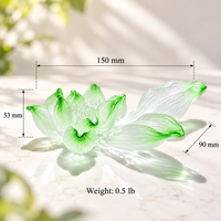 Lotus Serenity · Green Liuli Lotus Incense Holder