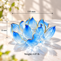 Lotus Serenity · Blue Liuli Lotus Incense Holder