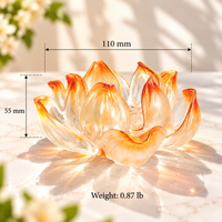 Lotus Serenity · Orange Liuli Lotus Incense Holder