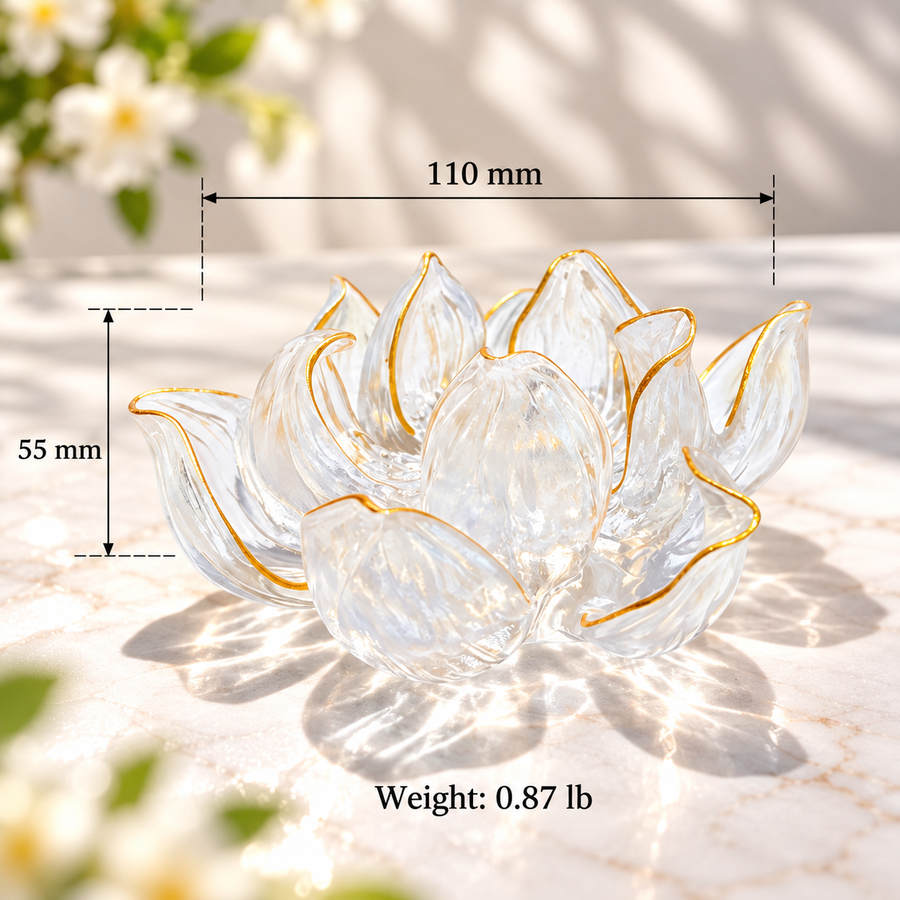 Lotus Serenity · White Liuli Lotus Incense Holder