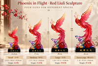 Phoenix in Flight · Red Liuli Sculpture