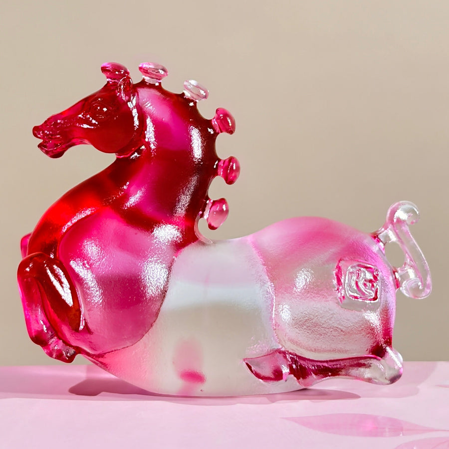 Little Horses · Rose Pink Liuli Sculpture