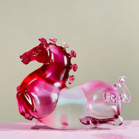 Little Horses · Rose Pink Liuli Sculpture