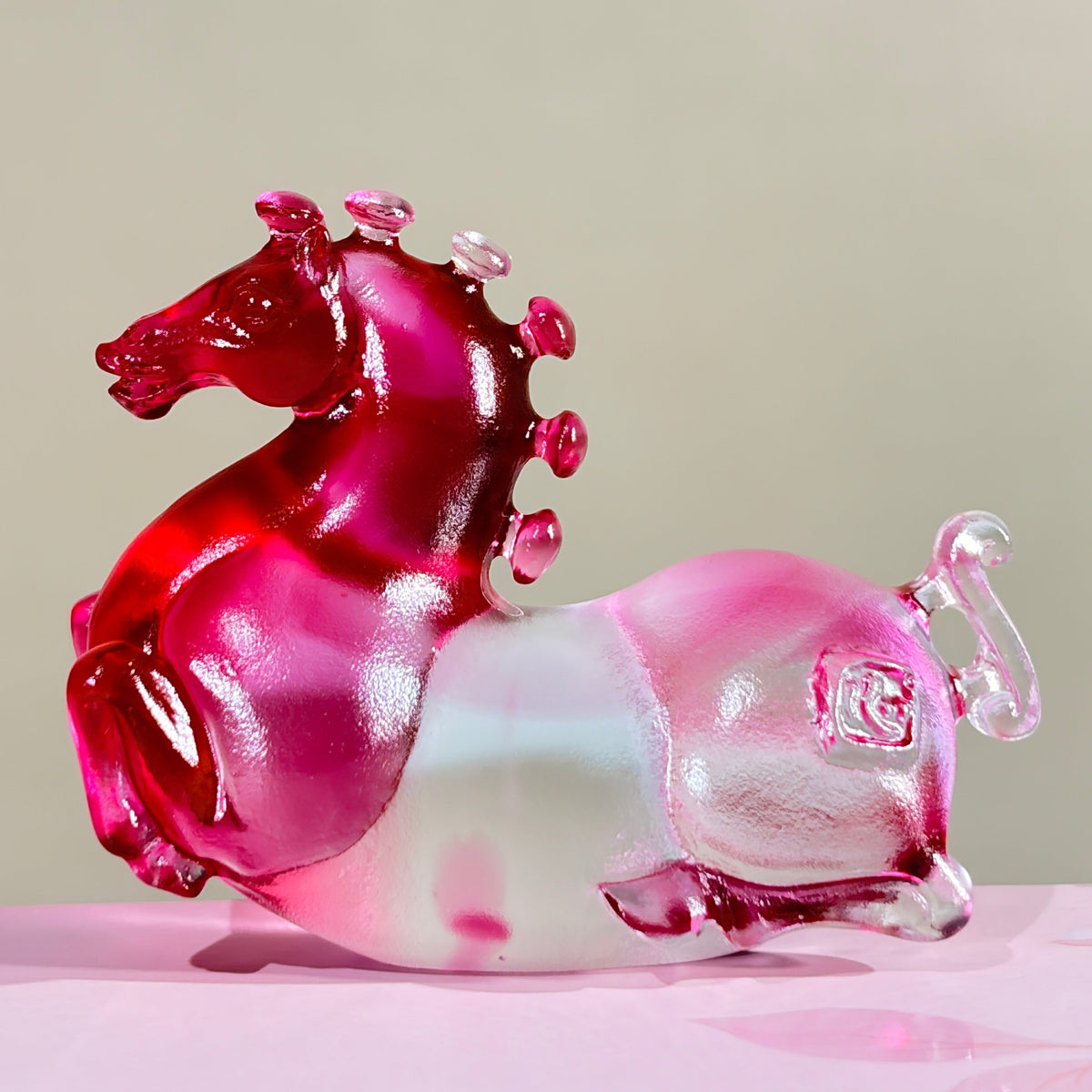 Little Horses · Rose Pink Liuli Sculpture