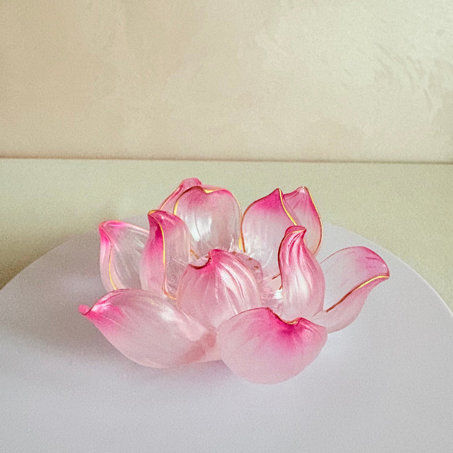 Lotus Serenity · Pink Liuli Lotus Incense Holder