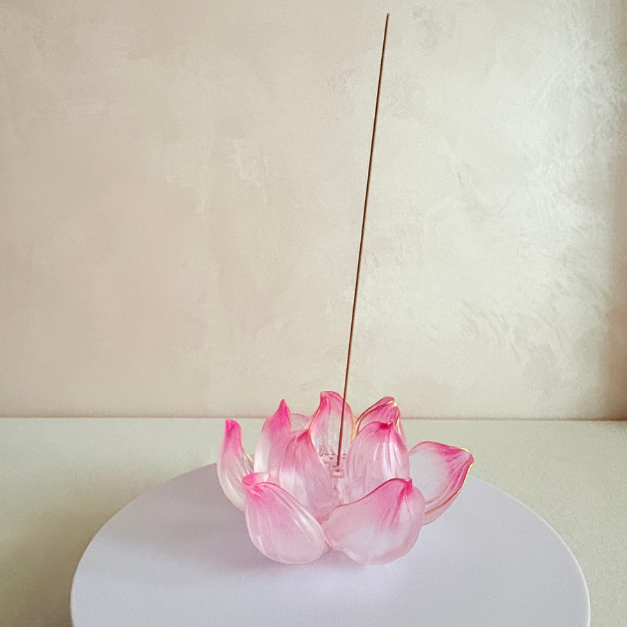 Lotus Serenity · Pink Liuli Lotus Incense Holder