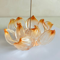 Lotus Serenity · Orange Liuli Lotus Incense Holder