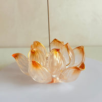 Lotus Serenity · Orange Liuli Lotus Incense Holder