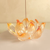 Lotus Serenity · Orange Liuli Lotus Incense Holder