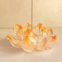 Lotus Serenity · Orange Liuli Lotus Incense Holder