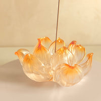 Lotus Serenity · Orange Liuli Lotus Incense Holder