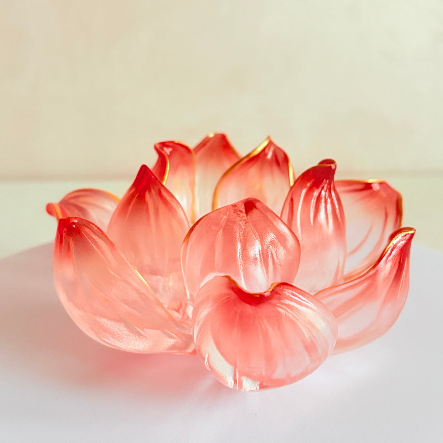 Lotus Serenity · Red Liuli Lotus Incense Holder