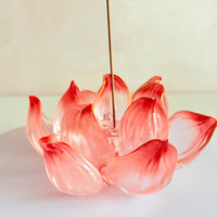 Lotus Serenity · Red Liuli Lotus Incense Holder