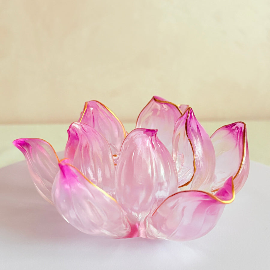Lotus Serenity · Pink-Purple Liuli Lotus Incense Holder