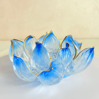 Lotus Serenity · Blue Liuli Lotus Incense Holder
