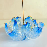 Lotus Serenity · Blue Liuli Lotus Incense Holder