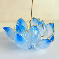 Lotus Serenity · Blue Liuli Lotus Incense Holder