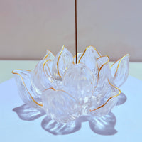 Lotus Serenity · White Liuli Lotus Incense Holder