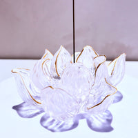 Lotus Serenity · White Liuli Lotus Incense Holder