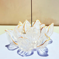 Lotus Serenity · White Liuli Lotus Incense Holder