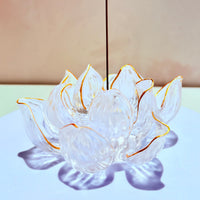 Lotus Serenity · White Liuli Lotus Incense Holder