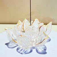 Lotus Serenity · White Liuli Lotus Incense Holder
