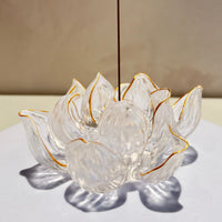 Lotus Serenity · White Liuli Lotus Incense Holder