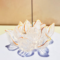 Lotus Serenity · White Liuli Lotus Incense Holder