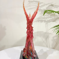 Phoenix in Flight · Red Liuli Sculpture