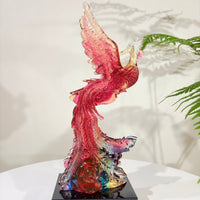 Phoenix in Flight · Red Liuli Sculpture