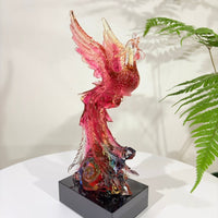 Phoenix in Flight · Red Liuli Sculpture