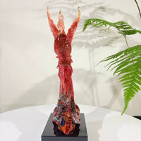Phoenix in Flight · Red Liuli Sculpture