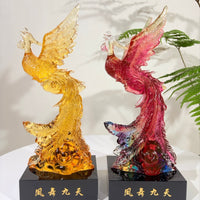 Phoenix in Flight · Red Liuli Sculpture