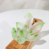 Lotus Serenity · Green Liuli Lotus Incense Holder