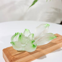 Lotus Serenity · Green Liuli Lotus Incense Holder