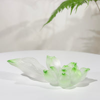 Lotus Serenity · Green Liuli Lotus Incense Holder