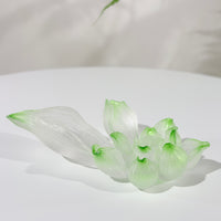 Lotus Serenity · Green Liuli Lotus Incense Holder