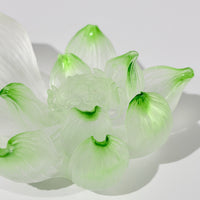 Lotus Serenity · Green Liuli Lotus Incense Holder
