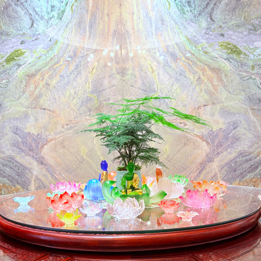 Lotus Serenity · Red Liuli Lotus Incense Holder