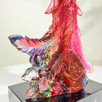 Phoenix in Flight · Red Liuli Sculpture