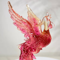 Phoenix in Flight · Red Liuli Sculpture