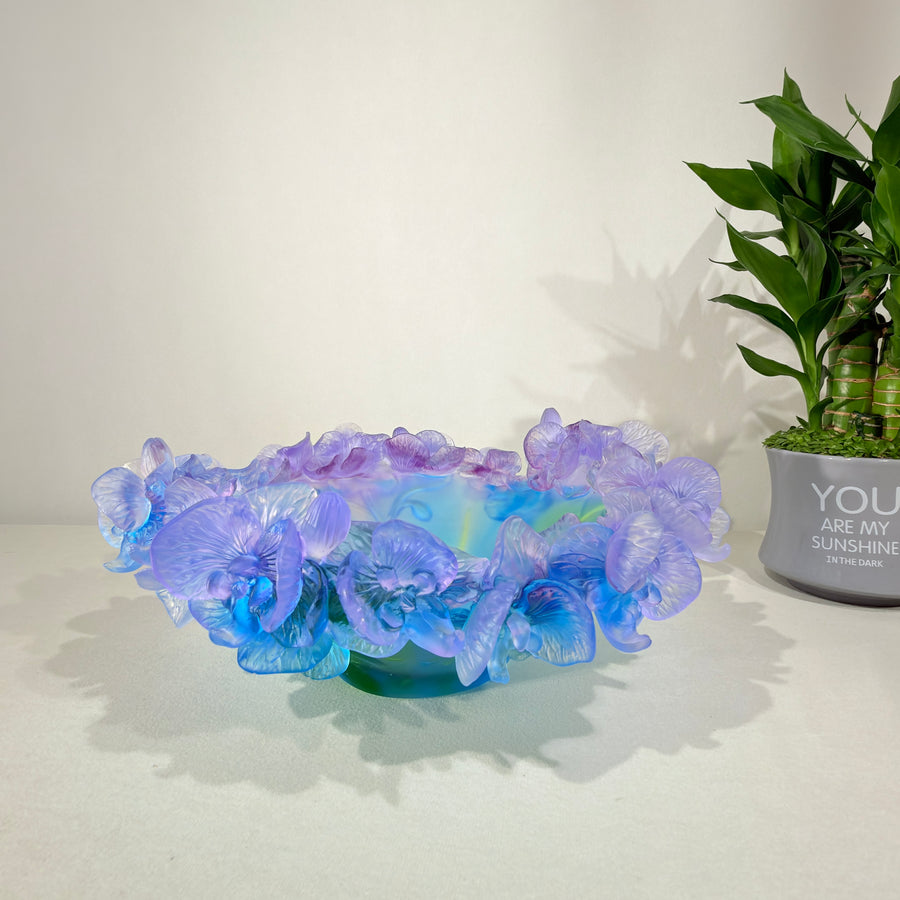 Azure Orchid · Blue Liuli Orchid Art Bowl