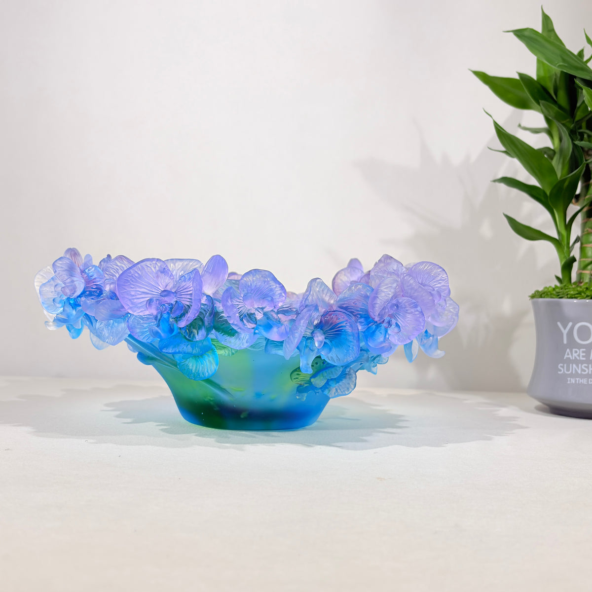 Azure Orchid · Blue Liuli Orchid Art Bowl
