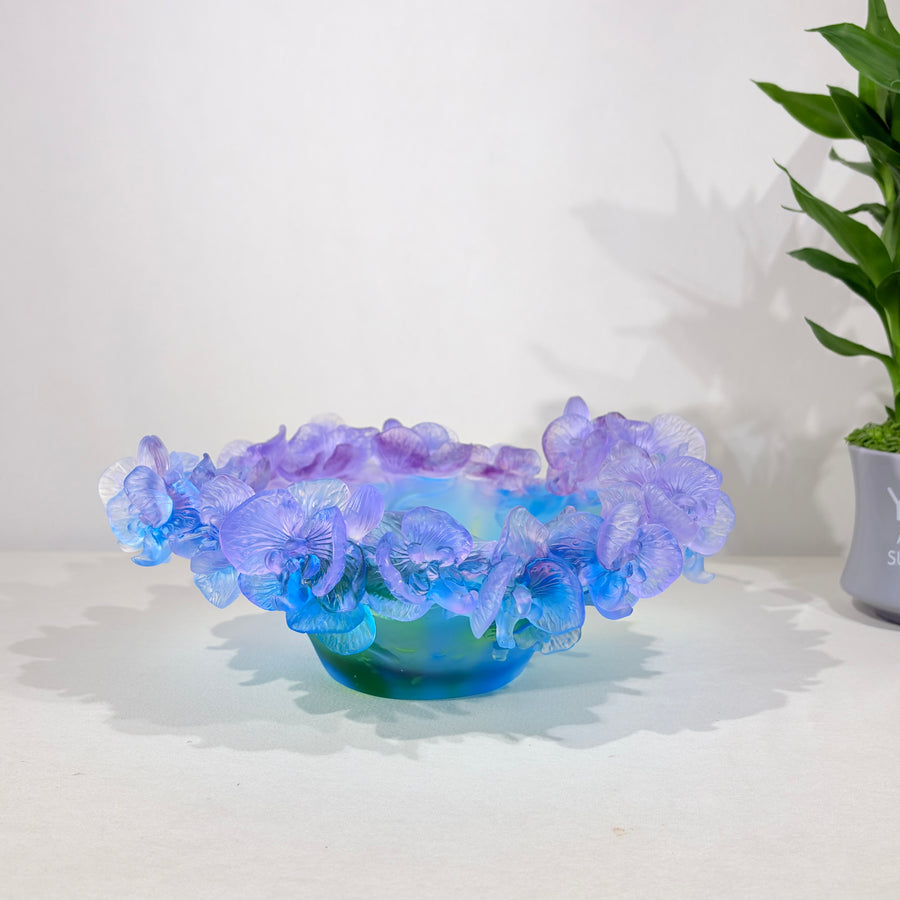 Azure Orchid · Blue Liuli Orchid Art Bowl