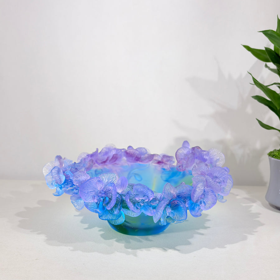 Azure Orchid · Blue Liuli Orchid Art Bowl