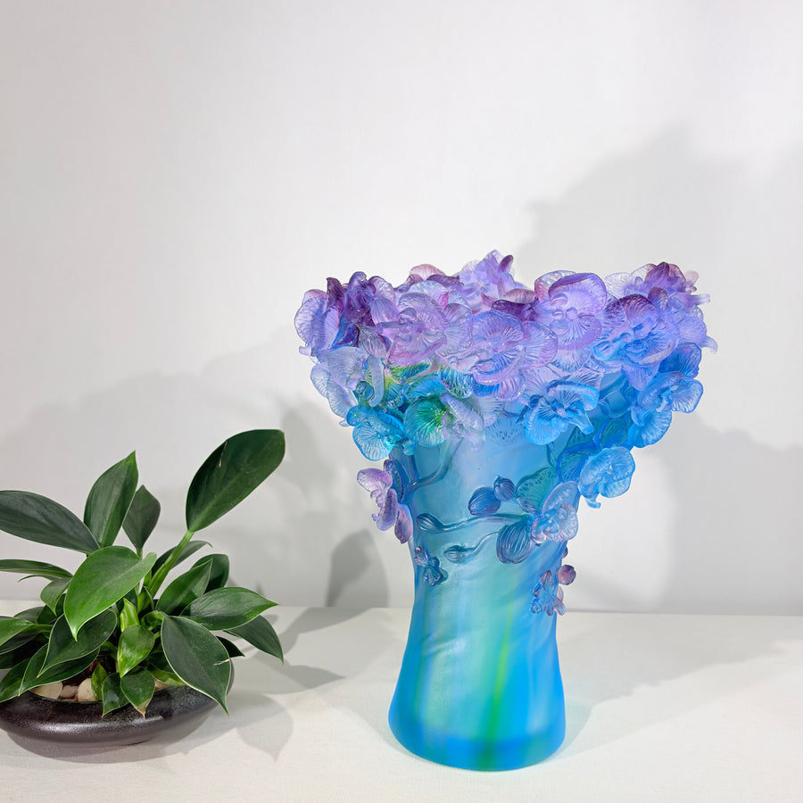 Azure Orchid · Blue Liuli Orchid Vase