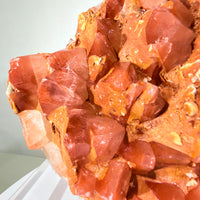 Natural Red Calcite Crystal Cluster · One-of-a-Kind Formation