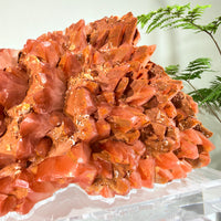 Natural Red Calcite Crystal Cluster · One-of-a-Kind Formation